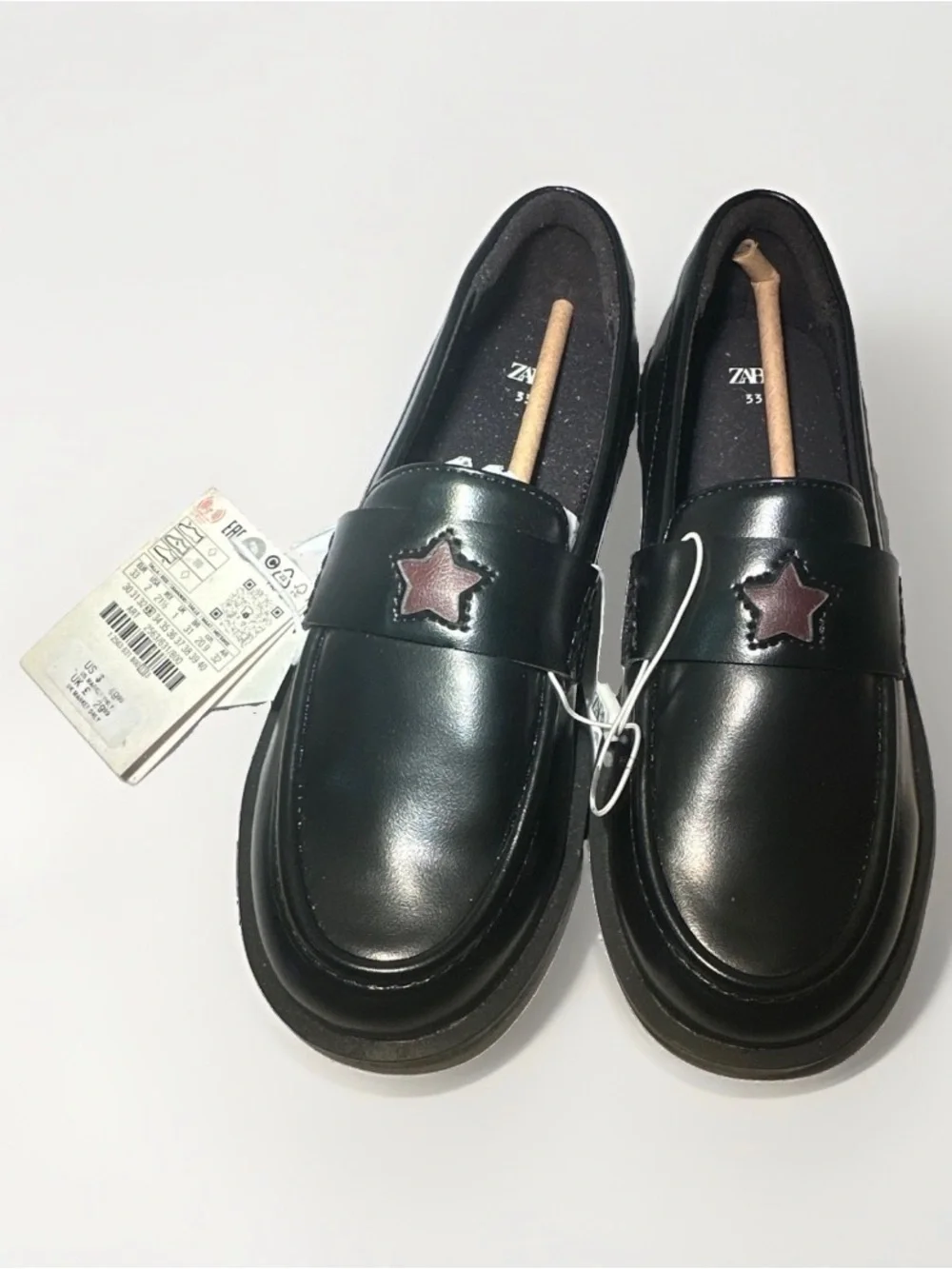 Zara Black Loafers | Kids US Size 2 | Brand New, Unworn